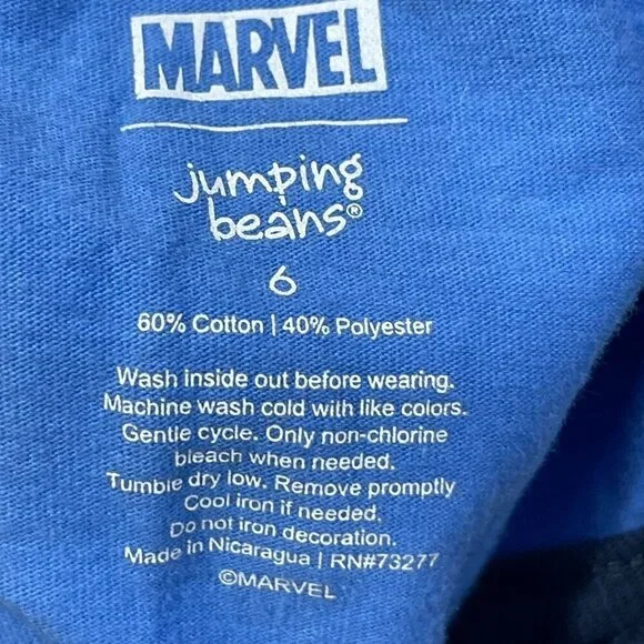 3 Marvel Boy's Shirts T-Shirt Button Front Blue White Lot of 3 Size 6 - Picture 7 of 10